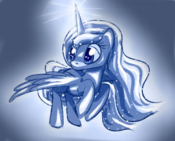 Size: 997x801 | Tagged: safe, artist:artoftheghostie, princess luna, alicorn, pony, female, horn, mare, simple background, solo