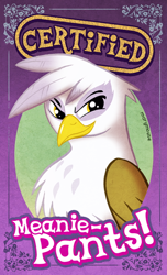 Size: 338x555 | Tagged: safe, artist:marymouse, derpibooru import, gilda, griffon, badge