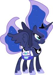 Size: 5039x7126 | Tagged: safe, artist:thisismyphotoshoppin, princess luna, alicorn, pony, princess twilight sparkle (episode), absurd resolution, saddle bag, simple background, solo, transparent background, vector