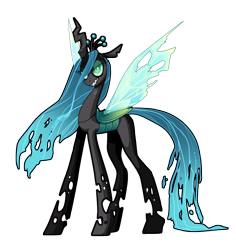 Size: 2384x2521 | Tagged: safe, artist:frogbians, queen chrysalis, changeling, changeling queen, evil grin, female, grin, mare, simple background, smiling, solo, transparent background