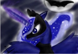 Size: 754x526 | Tagged: safe, artist:princessirem, princess luna, alicorn, pony, batman, batmare, crossover, parody, solo