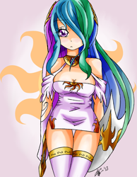 Size: 2543x3279 | Tagged: safe, artist:manhunterj, princess celestia, human, humanized, light skin, solo