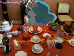 Size: 1024x768 | Tagged: safe, artist:krazoa157, princess celestia, irl, photo, ponies in real life, thanksgiving