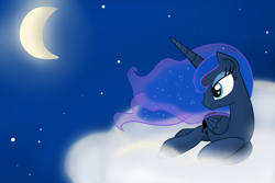 Size: 3582x2397 | Tagged: safe, artist:kaleysia, princess luna, alicorn, pony, female, horn, mare, simple background, solo