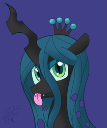 Size: 705x839 | Tagged: dead source, safe, artist:php92, queen chrysalis, changeling, changeling queen, :p, female, solo, tongue out