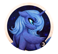 Size: 2544x2360 | Tagged: safe, artist:bluebirdrae288, artist:elkerae, princess luna, alicorn, pony, button, s1 luna, solo