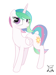 Size: 1761x2343 | Tagged: safe, artist:shadawg, princess celestia, alicorn, pony, alternate hairstyle, cute, cutelestia, female, mare, short hair, short mane, simple background, smiling, solo, teenager, transparent background, younger