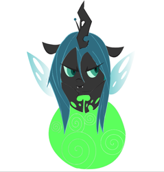 Size: 723x757 | Tagged: safe, artist:n30n-h34rts, queen chrysalis, changeling, changeling queen, female, horn, solo