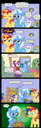 Size: 1050x3270 | Tagged: safe, artist:ficficponyfic, derpibooru import, gilda, lightning dust, sunset shimmer, suri polomare, trixie, griffon, pony, clipboard, comic, elements of harmony