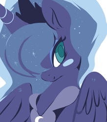 Size: 700x800 | Tagged: safe, artist:clockworkquartet, princess luna, alicorn, pony, female, horn, mare, simple background, solo, white background