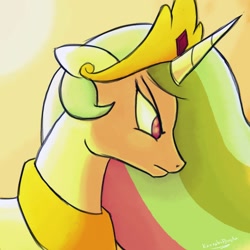 Size: 2000x2000 | Tagged: safe, artist:kanashiipanda, princess celestia, alicorn, pony, female, frown, mare, solo, sun