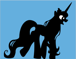 Size: 3353x2609 | Tagged: safe, artist:andypriceart, artist:sagegami, idw, princess luna, alicorn, pony, official comic, silhouette, simple background, solo, vector