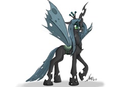 Size: 1500x1020 | Tagged: safe, artist:ncmares, queen chrysalis, changeling, changeling queen, female, solo