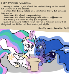 Size: 900x962 | Tagged: safe, artist:invderlava, princess celestia, princess luna, alicorn, pony, sisterhooves social, dear princess celestia, feels, letter, royal sisters, scroll, sisters