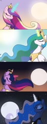 Size: 552x1446 | Tagged: safe, artist:faith-wolff, princess cadance, princess celestia, princess luna, twilight sparkle, twilight sparkle (alicorn), alicorn, pony, alicorn tetrarchy, comic, female, magic, mare, moon, sun