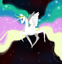 Size: 1752x1798 | Tagged: safe, artist:opalacorn, princess celestia, alicorn, pony, long mane, long tail, solo