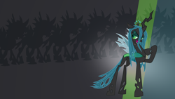 Size: 1920x1080 | Tagged: safe, artist:rdbrony16, queen chrysalis, changeling, changeling queen, bedroom eyes, vector, wallpaper