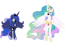 Size: 6780x4370 | Tagged: safe, artist:90sigma, princess celestia, princess luna, alicorn, pony, princess twilight sparkle (episode), absurd resolution, simple background, sisters, transparent background, vector