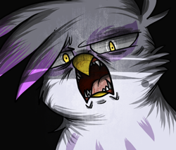 Size: 500x423 | Tagged: dead source, safe, artist:professor-butthole, derpibooru import, gilda, griffon, angry, faic, gilda replies, rage, solo