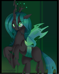 Size: 534x667 | Tagged: safe, artist:pekou, queen chrysalis, changeling, changeling queen, female, solo