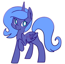 Size: 614x606 | Tagged: safe, artist:pegacornss, princess luna, alicorn, pony, cute, lunabetes, raised hoof, s1 luna, simple background, solo