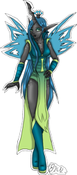 Size: 477x1075 | Tagged: safe, artist:yula568, queen chrysalis, horned humanization, humanized, pony coloring, solo, winged humanization