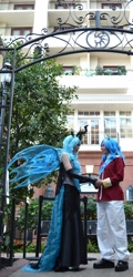 Size: 2304x4782 | Tagged: safe, artist:rougeleaderred, queen chrysalis, shining armor, human, cosplay, irl, irl human, photo