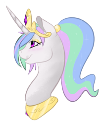 Size: 741x900 | Tagged: safe, artist:kittyisawolf, princess celestia, alicorn, pony, alternate hairstyle, bust, ponytail, solo