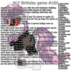 Size: 1640x1640 | Tagged: safe, applejack, button mash, derpy hooves, dinky hooves, discord, fluttershy, king sombra, pinkie pie, queen chrysalis, rainbow dash, rarity, sweetie belle, trixie, twilight sparkle, twinkleshine, pegasus, pony, birthday game, exploitable meme, female, mare, pinkamena diane pie, princess molestia