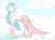 Size: 1000x748 | Tagged: safe, artist:hannia-san, princess celestia, alicorn, pony, clothes, dress, solo