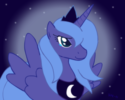 Size: 750x600 | Tagged: safe, artist:cythocalypse, princess luna, alicorn, pony, artifact, happy, s1 luna, solo