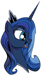 Size: 2761x5000 | Tagged: safe, artist:amorecadenza, artist:andypriceart, princess luna, alicorn, pony, bust, happy, simple background, solo, transparent background, vector