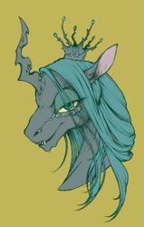 Size: 1017x1595 | Tagged: safe, artist:fillyphalanx, queen chrysalis, changeling, changeling queen, female, portrait, solo