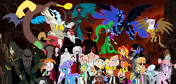 Size: 3104x1482 | Tagged: safe, derpibooru import, diamond tiara, discord, gilda, king sombra, lord tirek, mane-iac, nightmare moon, queen chrysalis, silver spoon, snails, snips, sunset shimmer, trixie, alicorn, changeling, earth pony, griffon, human, pony, unicorn, equestria girls, angelica pickles, anime, avatar the last airbender, azula, chad dickson, codename kids next door, crossover, delightful children from down the lane, father (knd), gekidrago, gwen wu, ilkubo, margie (knd), ms paint, mulan, pisard, poisonny, pooh's adventures, portia gibbons, princess morbucks, rugrats, sakura's adventures, shan-yu, the powerpuff girls, vicky