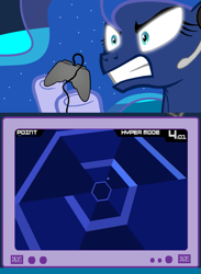 Size: 563x769 | Tagged: safe, princess luna, alicorn, pony, exploitable meme, gamer luna, meme, obligatory pony, super hexagon, tv meme