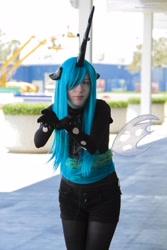 Size: 2304x3456 | Tagged: safe, artist:thestormypetrelofcosplay, queen chrysalis, human, anime expo, cosplay, irl, irl human, photo, solo