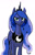 Size: 1242x1920 | Tagged: safe, artist:vombavr, princess luna, alicorn, pony, frown, simple background, solo