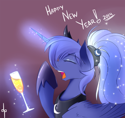 Size: 1000x943 | Tagged: safe, artist:dream-phoenix, princess luna, alicorn, pony, magic, ponytail, solo, yawn