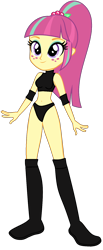 Size: 696x1687 | Tagged: safe, artist:invisibleink, artist:marcusvanngriffin, sour sweet, equestria girls, belly button, boots, clothes, elbow pads, female, freckles, knee pads, midriff, shoes, simple background, solo, sports, sports bra, sports panties, transparent background, vector, wrestler, wrestling