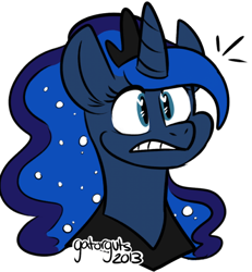 Size: 500x540 | Tagged: safe, artist:gaturguts, princess luna, alicorn, pony, bust, simple background, solo