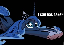 Size: 960x681 | Tagged: safe, artist:amorecadenza, artist:andypriceart, princess luna, alicorn, pony, cute, floppy ears, image macro, lunabetes, pouting, puppydog eyes, solo, vector