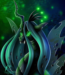 Size: 900x1038 | Tagged: safe, artist:retromissile, queen chrysalis, changeling, changeling queen, female, solo