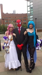 Size: 1836x3264 | Tagged: artist needed, safe, princess cadance, queen chrysalis, human, b.u.c.k., cosplay, irl, irl human, photo, spider-man