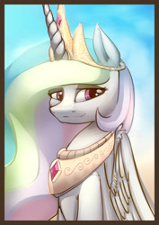 Size: 2121x3000 | Tagged: safe, artist:alumx, princess celestia, alicorn, pony, bust, portrait, solo