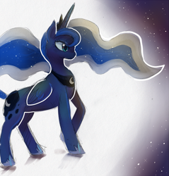 Size: 1075x1125 | Tagged: safe, artist:cherivinca, princess luna, alicorn, pony, female, horn, mare, simple background, solo