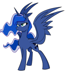 Size: 639x706 | Tagged: safe, artist:pegasasusora, princess luna, alicorn, pony, female, horn, mare, simple background, solo