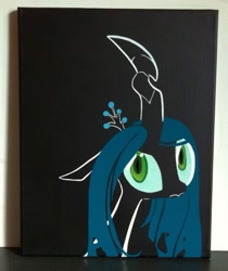 Size: 819x975 | Tagged: safe, artist:mittens2248, artist:php27, queen chrysalis, changeling, changeling queen, irl, photo, solo, stencil, traditional art