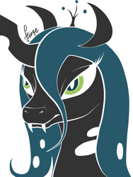 Size: 1500x2000 | Tagged: safe, artist:hengebellika, queen chrysalis, changeling, changeling queen, female, portrait, solo