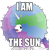 Size: 893x909 | Tagged: safe, artist:arvaus, edit, princess celestia, alicorn, pony, afro, alternate hairstyle, annoyed, catasterism, cropped, female, frolestia, frown, glare, i am the sun, image macro, majestic as fuck, mare, messy mane, open mouth, simple background, solo, spread wings, sun, transparent background, vector, wet mane