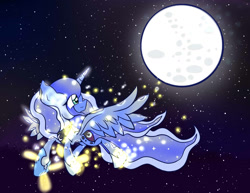 Size: 1500x1159 | Tagged: safe, artist:joyfulinsanity, princess luna, alicorn, pony, female, horn, mare, moon, solo